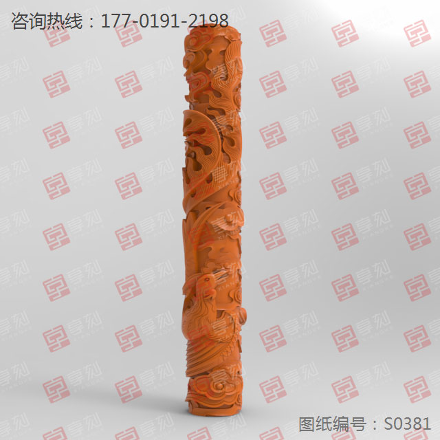 鳳凰圓柱玉石玉雕電腦雕刻機(jī)圖紙