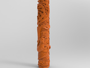 鳳凰圓柱玉石玉雕電腦雕刻機(jī)圖紙_享刻數(shù)控雕刻