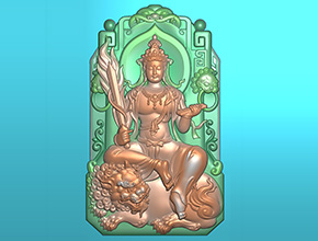 度母觀音菩薩玉石雕刻圖紙電腦模型圖_享刻數(shù)控