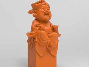 福祿壽_祿星立體印章玉石雕刻精雕圖_享刻數(shù)控雕