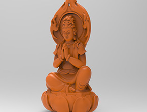 蓮花觀音擺件立體玉石雕刻模型圖紙_享刻數(shù)控雕