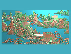 國慶萬里長城浮雕精雕圖電腦雕刻圖_享刻數(shù)控雕