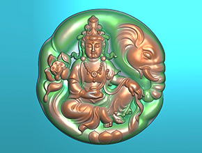 普賢菩薩翡翠玉雕電腦雕刻精雕圖_享刻數(shù)控雕刻