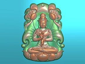 荷花觀音玉石玉雕電腦雕刻精雕圖_享刻數(shù)控雕刻