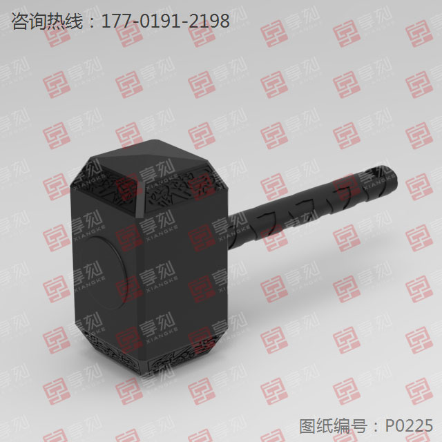 雷神之錘工藝品模型圖電腦雕刻機(jī)圖