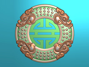 仿古紋玉佩吊墜玉石電腦精雕模型圖_享刻數(shù)控雕