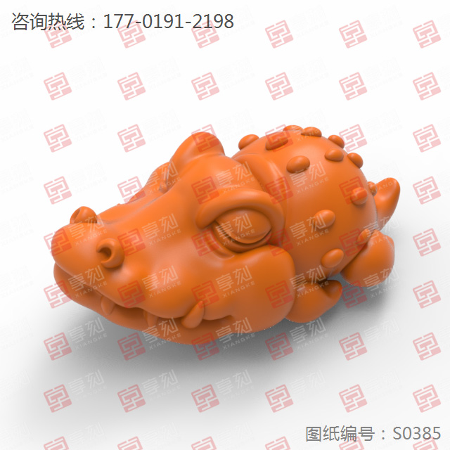 Q版鱷魚茶寵STL模型圖玉石玉雕電腦精雕圖