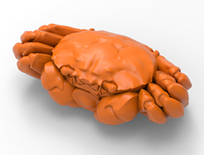 元寶螃蟹茶寵擺件玉石精雕電腦雕刻模型圖_享刻