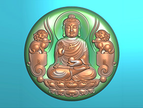 佛祖平安扣吊墜玉石電腦精雕圖紙_享刻數(shù)控雕刻