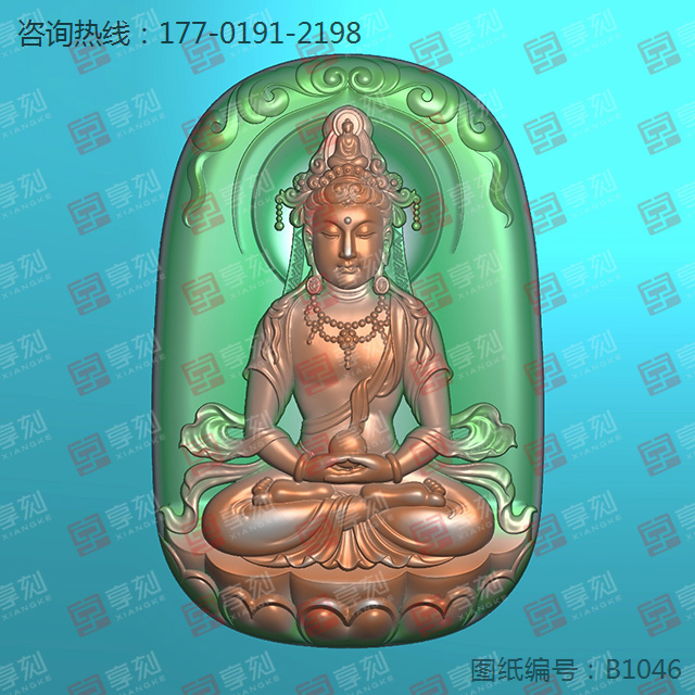 翡翠觀音吊墜玉雕圖紙_玉石加工全套設(shè)備廠家