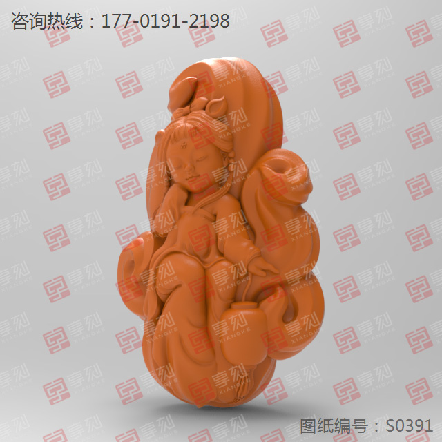 九尾仙狐立體玉雕圖紙_玉石加工全套設(shè)備廠家