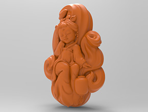 九尾仙狐立體玉雕圖紙_玉石加工全套設(shè)備廠家