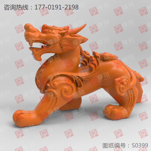 立體3D雌雄貔貅擺件玉雕模型_玉石加工全套設(shè)備廠家