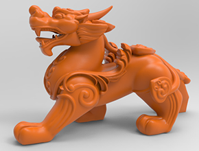 立體3D雌雄貔貅擺件玉雕模型_玉石加工全套設(shè)備