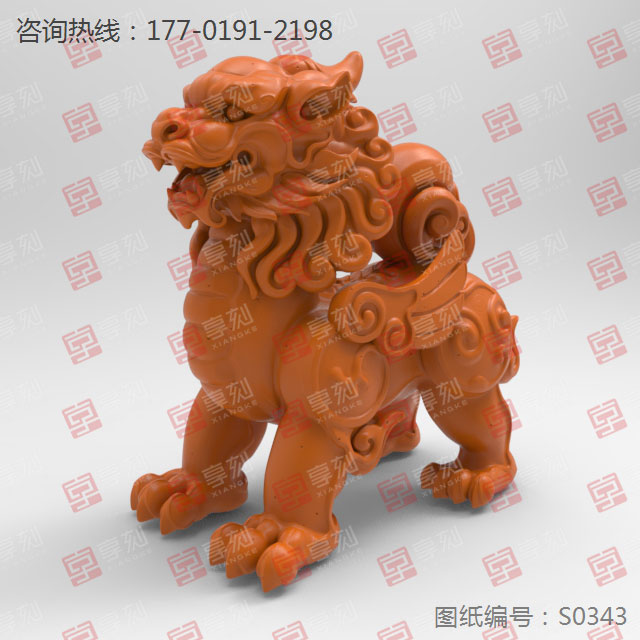 古代神獸麒麟立體模型圖紙_玉石加工全套設(shè)備廠家