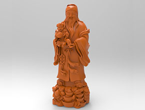 星福祿壽人物立體電腦玉雕模型圖紙_玉石雕刻機(jī)