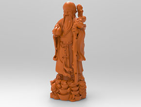 星福祿壽立體人物玉雕模型圖紙_玉石雕刻機(jī)