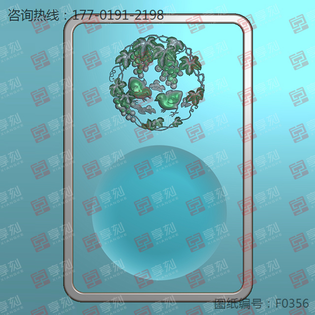 花鳥硯臺玉雕電腦雕刻圖紙_玉石雕刻機