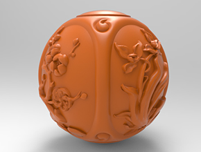 四君子梅蘭竹菊?qǐng)A珠電腦雕刻圖紙_玉石雕刻機(jī)