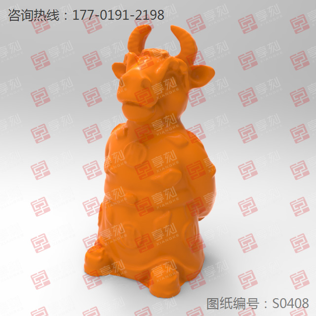 生肖牛擺件玉雕圖案圖紙_玉石雕刻工具廠家