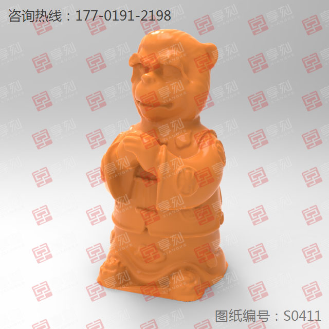 十二生肖猴立體玉石雕刻圖_玉石雕刻工具廠家