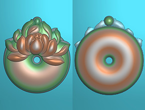 蓮花平安扣玉雕電腦模型圖紙_玉石雕刻工具廠家