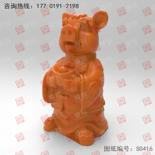 十二生肖豬立體玉石雕刻圖_玉石雕刻工具廠家