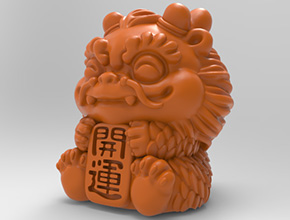 Q版開(kāi)運(yùn)龍小擺件電腦精雕圖_玉石雕刻工具廠家