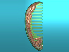 單鳳梳子電腦精雕圖紙_玉石雕刻工具廠家