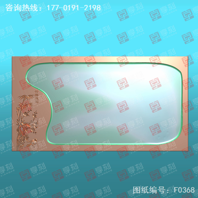 硯臺竹梅報喜電腦精雕圖紙_玉石雕刻工具廠家