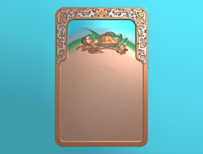 硯臺拐子龍荷花硯臺電腦雕刻圖_玉石雕刻工具廠