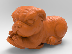 金錢狗茶寵手把件圓雕雕刻圖紙_玉石雕刻工具廠