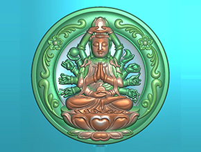 千手觀音八大守護神玉石圖紙玉雕圖_玉石雕刻工