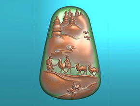 絲綢之路玉石吊墜電腦雕刻模型圖_玉石雕刻機(jī)廠