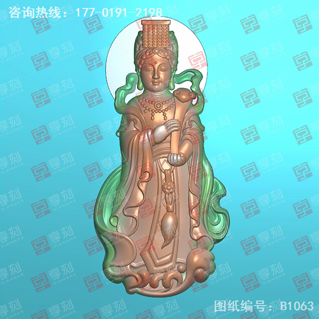 媽祖玉石吊墜電腦精雕圖_玉石雕刻機廠家