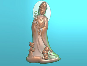 觀音菩薩玉石吊墜電腦精雕圖_玉石雕刻機(jī)廠家