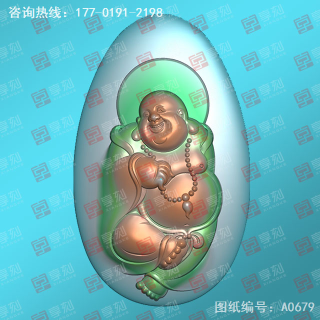 玉石彌勒佛吊墜電腦精雕圖紙_玉石雕刻機(jī)廠家
