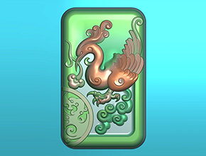 龍鳳對(duì)牌玉石電腦精雕圖紙_玉石雕刻機(jī)廠家