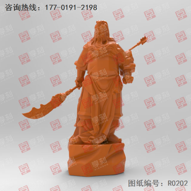 立體關(guān)公擺件電腦雕刻圖紙_玉石雕刻機(jī)廠家