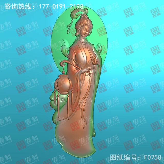 美女侍燈玉石電腦精雕圖紙_玉石雕刻機(jī)廠(chǎng)家