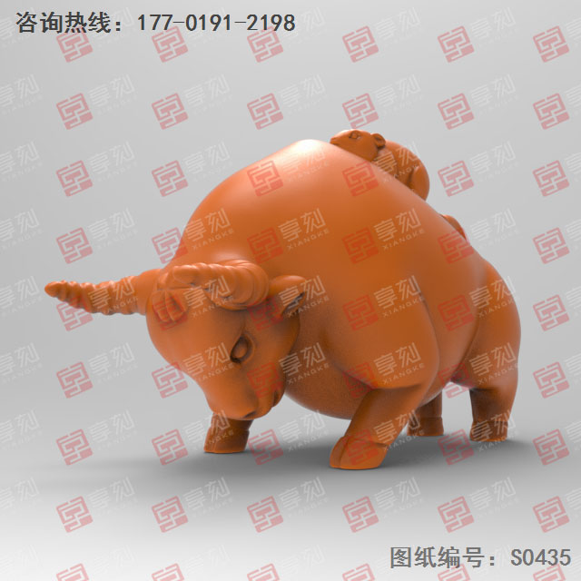 牛擺件玉石電腦精雕圖紙_玉石雕刻機廠家