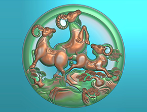 三羊開泰玉雕電腦雕刻精雕圖紙_玉石雕刻機廠家