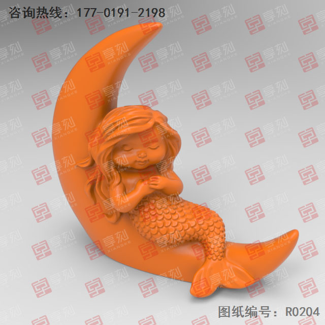 美人魚(yú)工藝品雕刻電腦模型圖_玉石雕刻機(jī)廠家