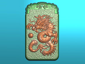 龍鳳對牌龍玉石電腦精雕圖_玉石雕刻機廠家