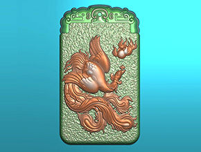 龍鳳對牌鳳玉石電腦精雕圖_玉石雕刻機廠家