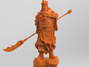 立體關公舞刀電腦精雕圖紙_五軸玉石雕刻機廠家