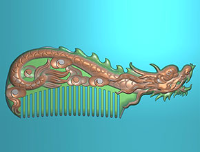 十二生肖龍梳子電腦精雕圖紙_五軸玉石雕刻機(jī)廠
