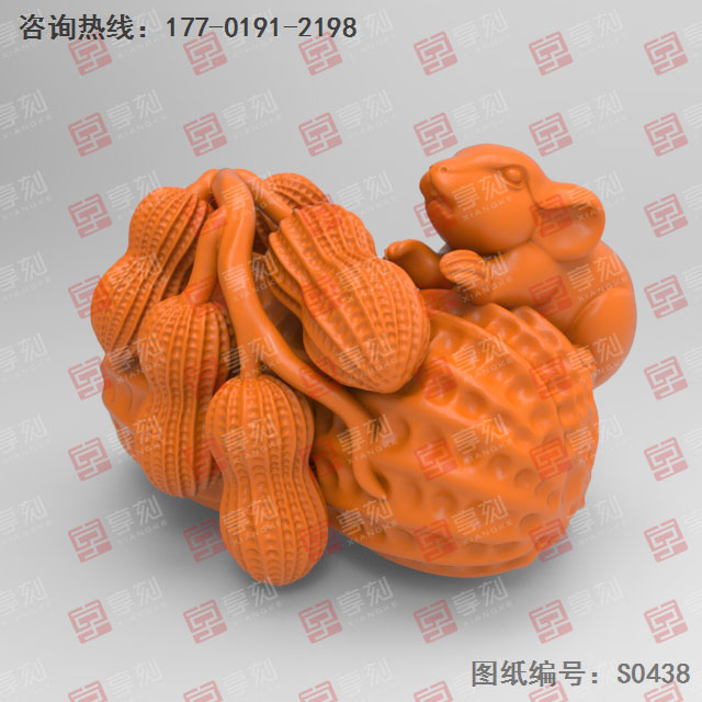 老鼠花生擺件電腦精雕圖紙_五軸玉石雕刻機廠家