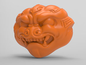 碧玉獸頭吊墜電腦精雕圖紙_五軸玉石雕刻機廠家