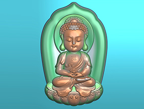 Q版八大守護神大日如來玉雕圖紙_五軸雕刻機廠家